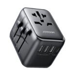 JOYROOM JR-TCW01 Universal Travel Adapter with multiple plug types, USB ports, and a compact design for global charging compatibility.