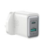 JOYROOM JR-TCF15 30W A+C Charger in white, featuring dual USB-A and USB-C ports for fast, efficient charging.