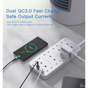 MC16 2 Meter MAx 3250W capacity 8 AC ports Power Socket with PD and QC fast charging USB ports