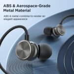 Close-up view of JOYROOM JR-EW03 Wired Series In-Ear Metal Earbuds with sleek metallic design, ergonomic ear tips, and a durable tangle-free cable.