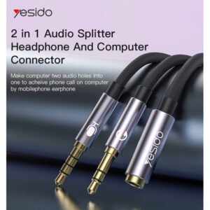 Audio Splitter 3.5mm Female to Dual 3.5mm Male Mircophone Headset Audio