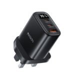 YC88 PD 30W Fast Charger – 3-Port USB & Type-C Adapter (UK Standard) with Smart Digital Display