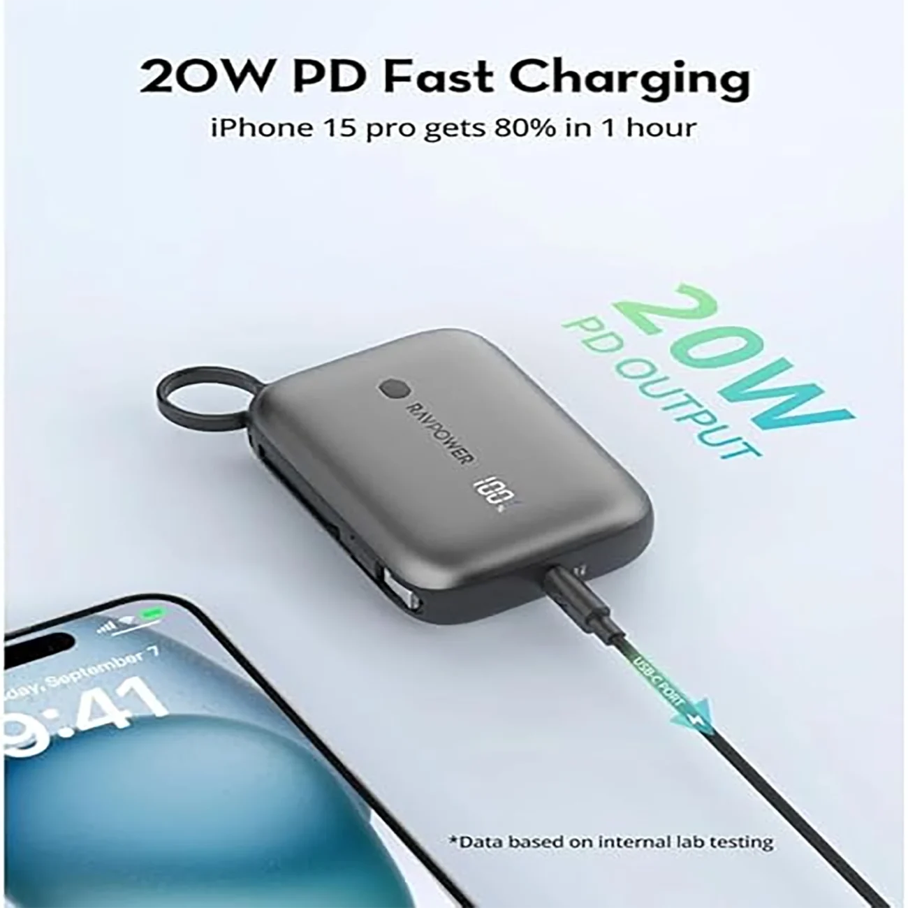 RAVPower RP-PB1224 PD20W 10000mAh 3-Port Power Bank