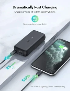 RAVPOWER RP-PB186 10000mAh PD Pioneer 20W 2-Port Portable Charger